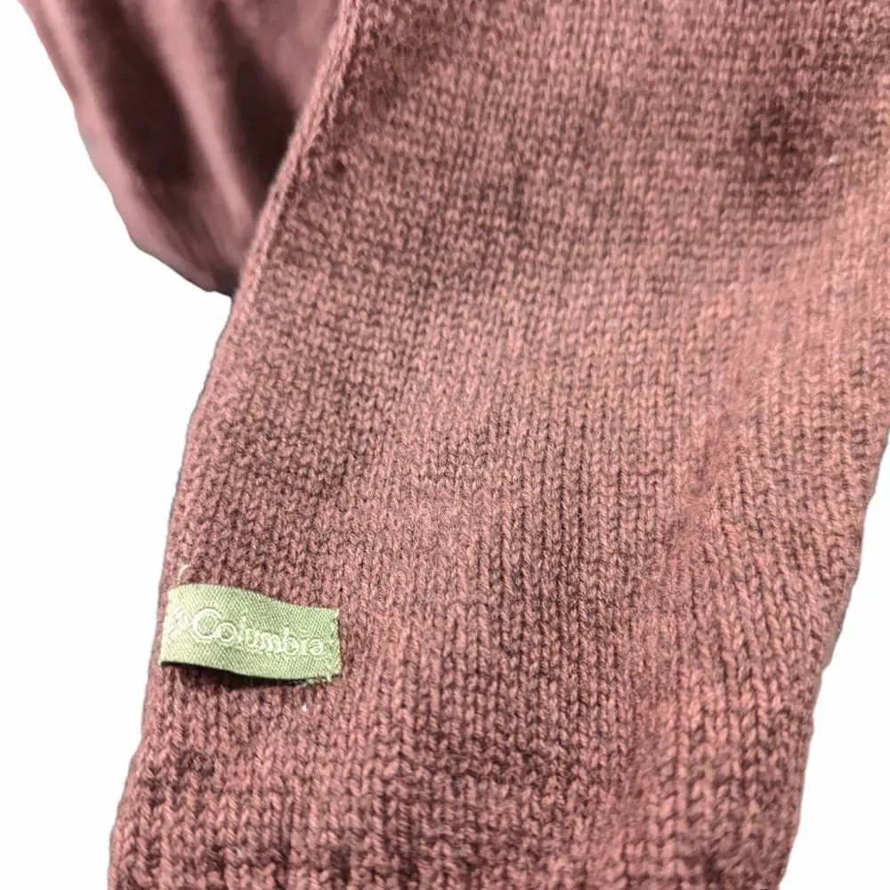 Columbia Brick Red Knit Heavyweight V-Neck Sweater, 2XL XXL